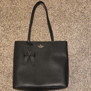 Kate Spade Elegant Black Tote with Bow Accent